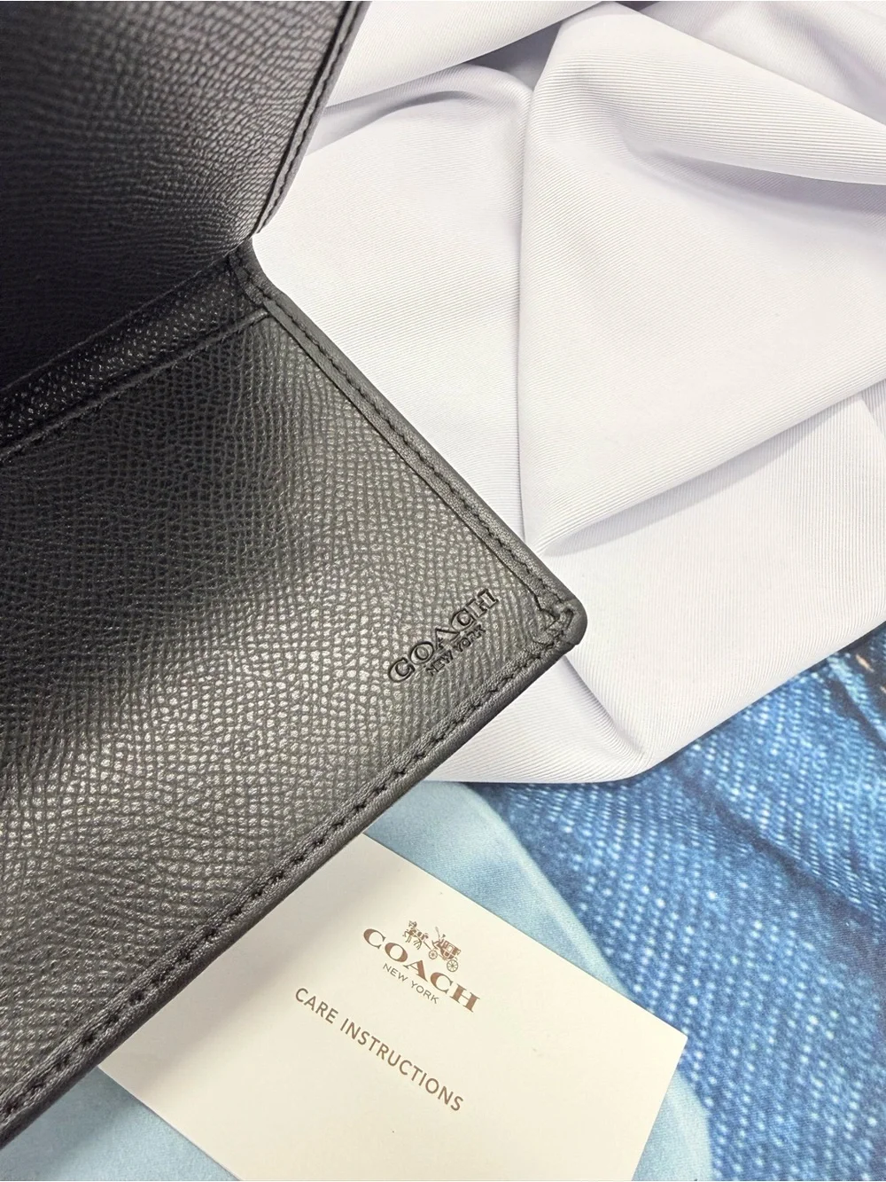 (new+card) Coach Black Signature Monogram Card / Cash Holder with Logo Jacquard